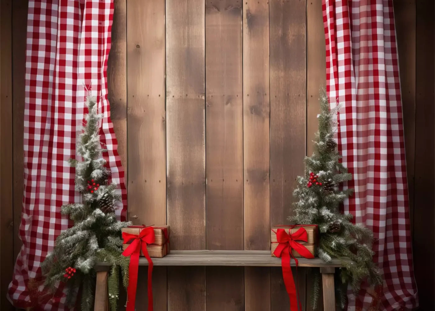 Plaid Tidings Iii 7’X5’ Ultracloth (84 X 60 Inch) Backdrop