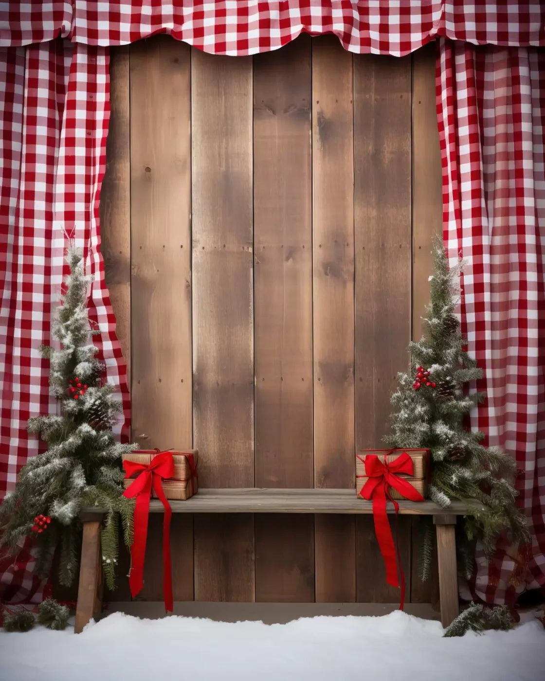 Plaid Tidings Iii 8’X10’ Fleece (96 X 120 Inch) Backdrop