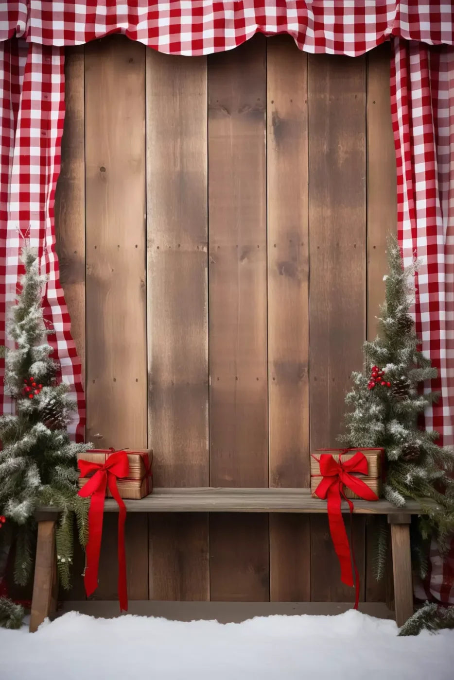 Plaid Tidings Iii 8’X12’ Ultracloth (96 X 144 Inch) Backdrop
