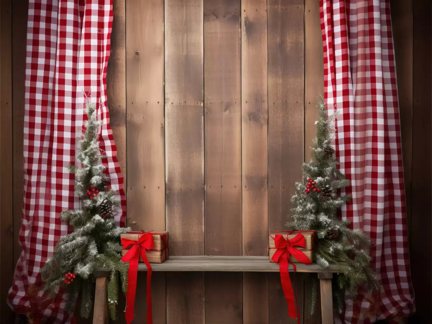 Plaid Tidings Iii 8’X6’ Fleece (96 X 72 Inch) Backdrop
