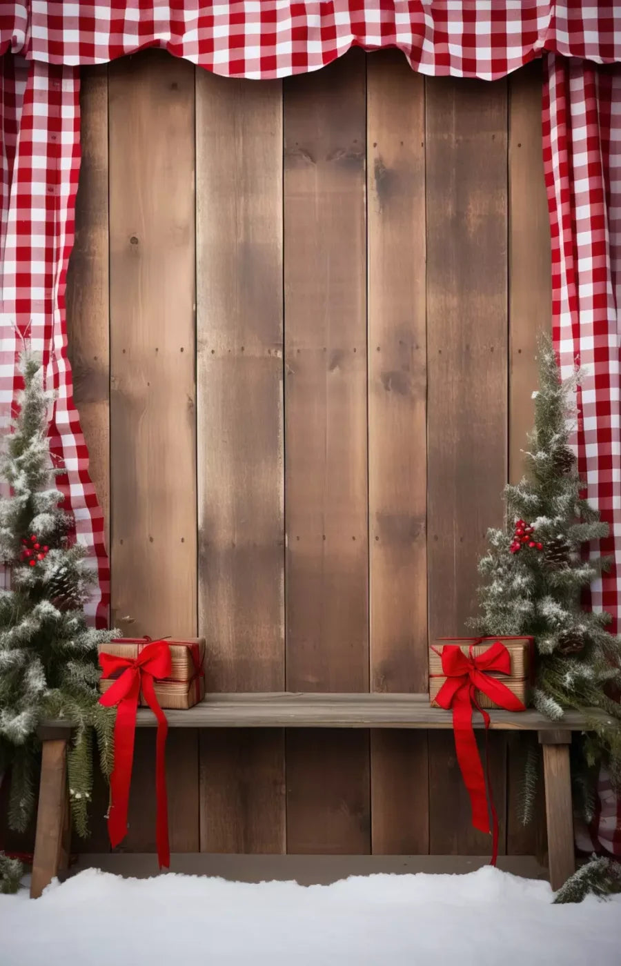 Plaid Tidings Iii 9’X14’ Ultracloth (108 X 168 Inch) Backdrop
