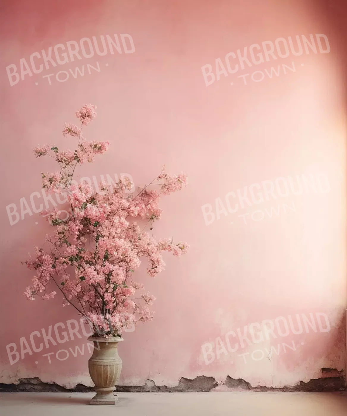 Plaster Pink Floral 10’X12’ Ultracloth (120 X 144 Inch) Backdrop