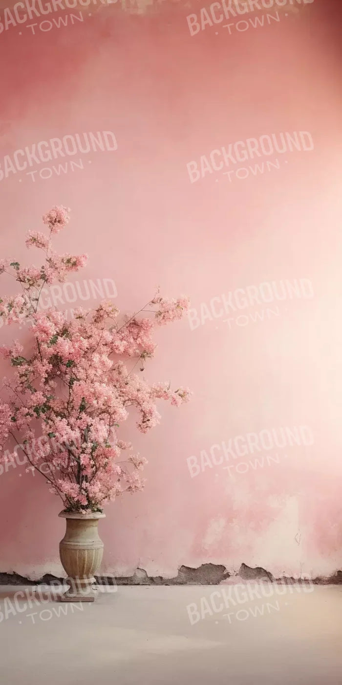 Plaster Pink Floral 10’X20’ Ultracloth (120 X 240 Inch) Backdrop