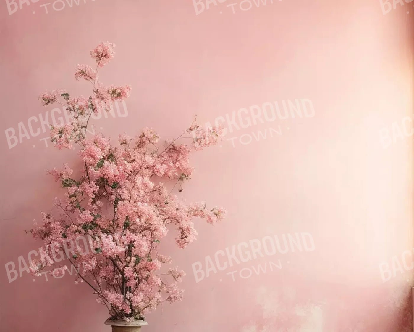 Plaster Pink Floral 10’X8’ Fleece (120 X 96 Inch) Backdrop