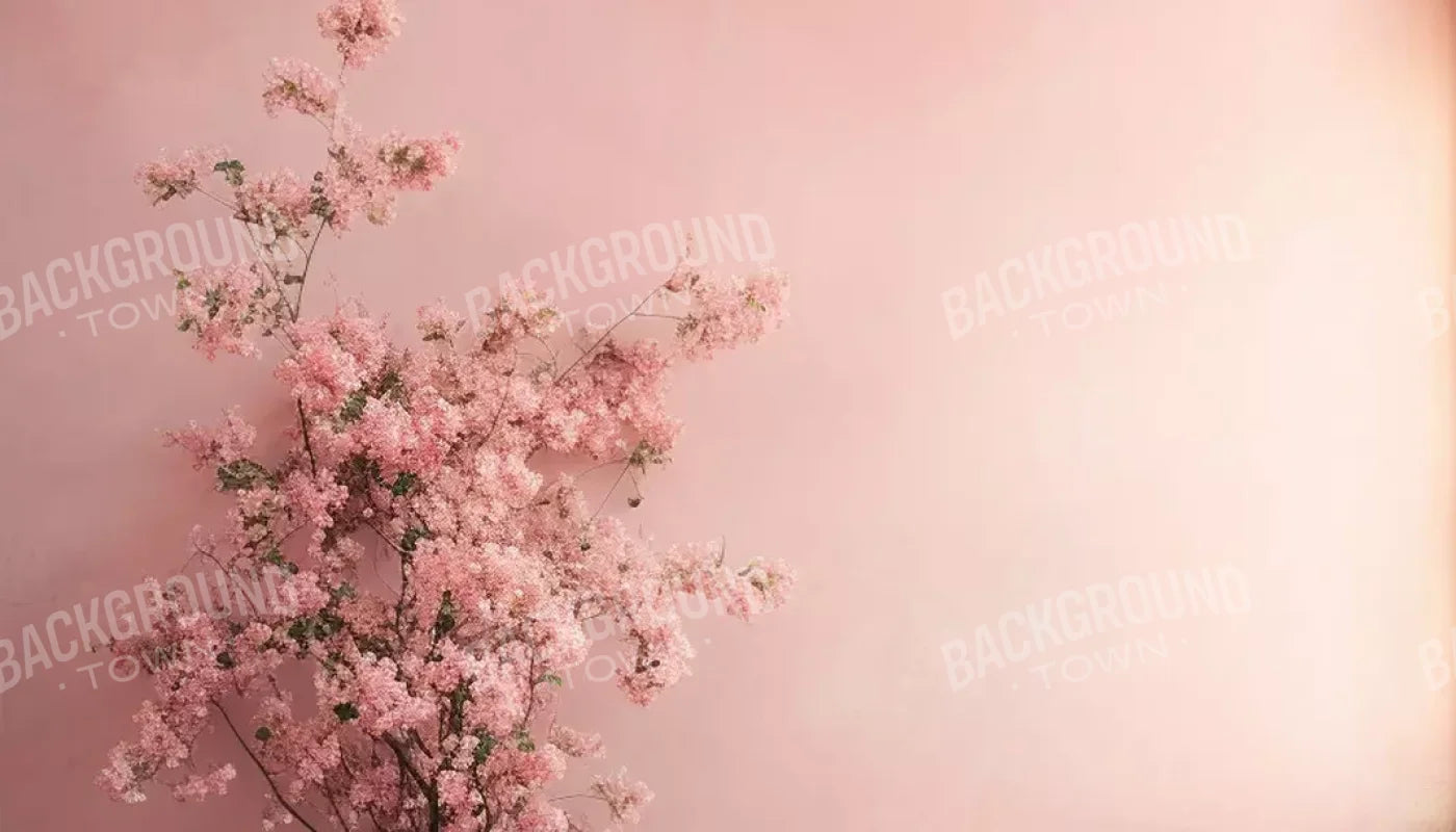 Plaster Pink Floral 14’X8’ Ultracloth (168 X 96 Inch) Backdrop