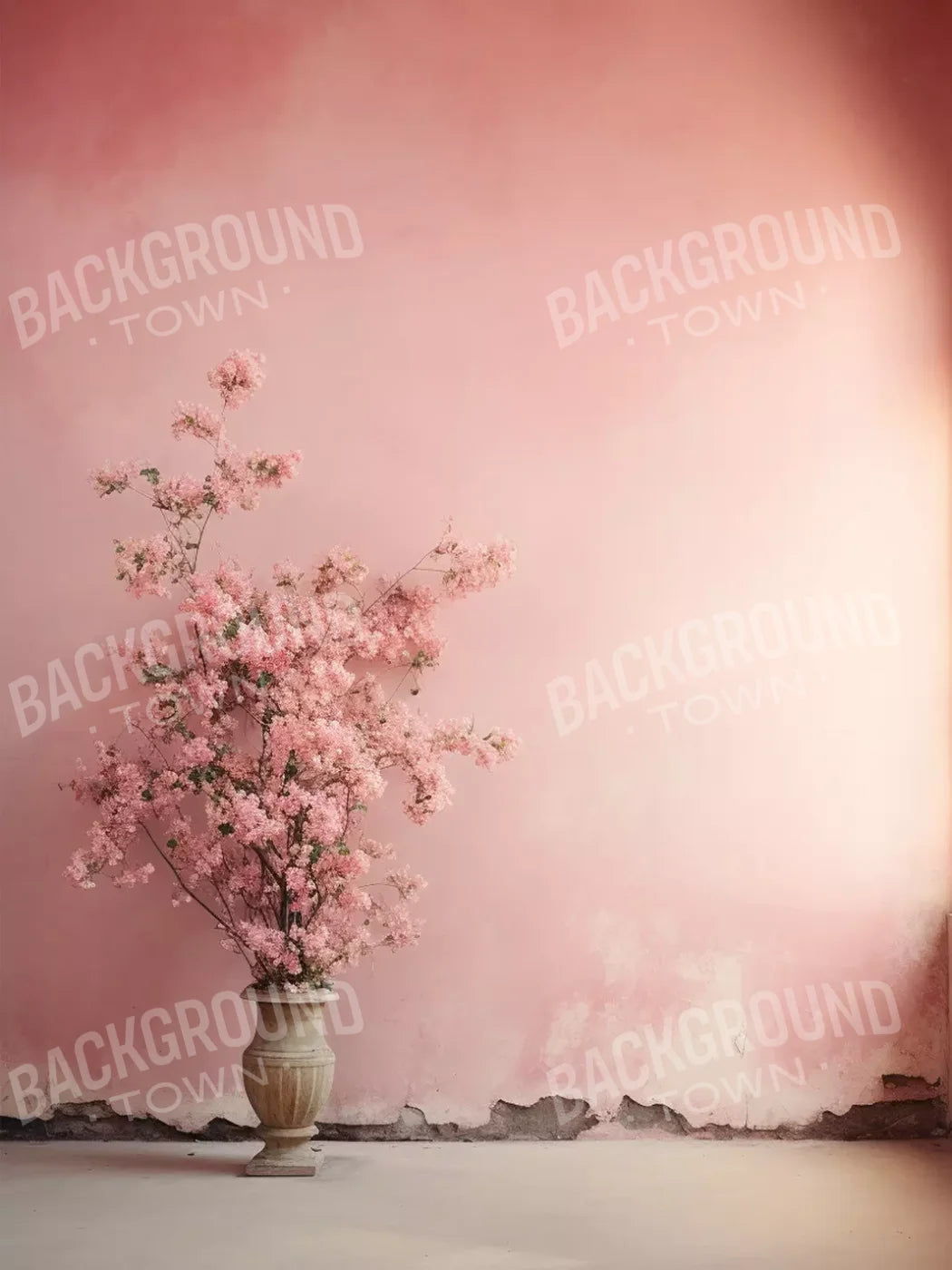 Plaster Pink Floral 5’X6’8 Fleece (60 X 80 Inch) Backdrop