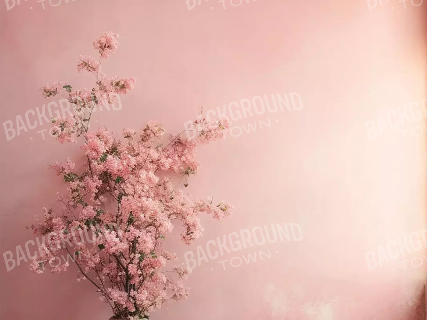 Plaster Pink Floral 6’8X5’ Fleece (80 X 60 Inch) Backdrop