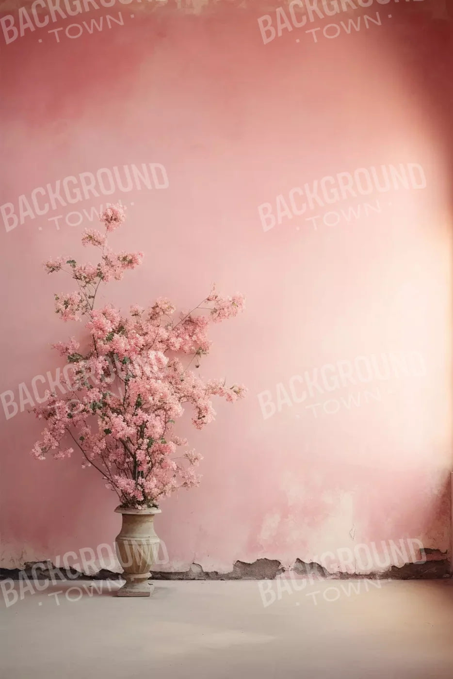 Plaster Pink Floral 8’X12’ Ultracloth (96 X 144 Inch) Backdrop