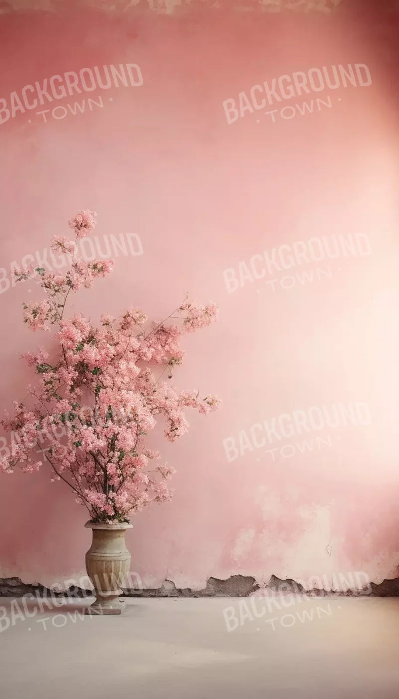 Plaster Pink Floral 8’X14’ Ultracloth (96 X 168 Inch) Backdrop