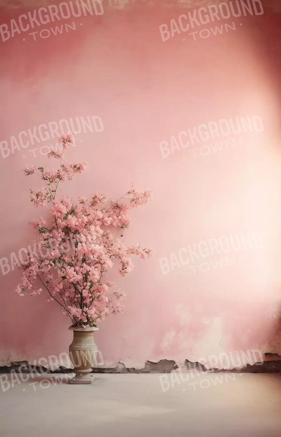 Plaster Pink Floral 9’X14’ Ultracloth (108 X 168 Inch) Backdrop