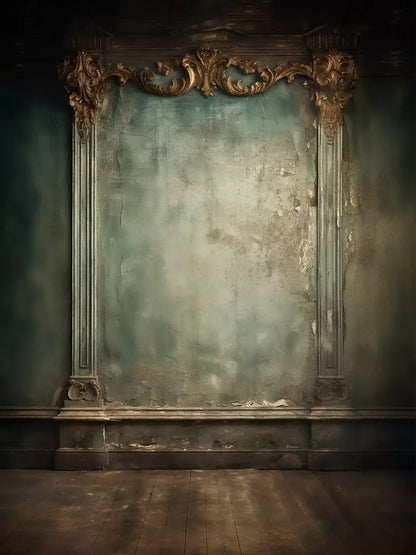 Plaster Wall Dark Victorian 5’X6’8 Fleece (60 X 80 Inch) Backdrop
