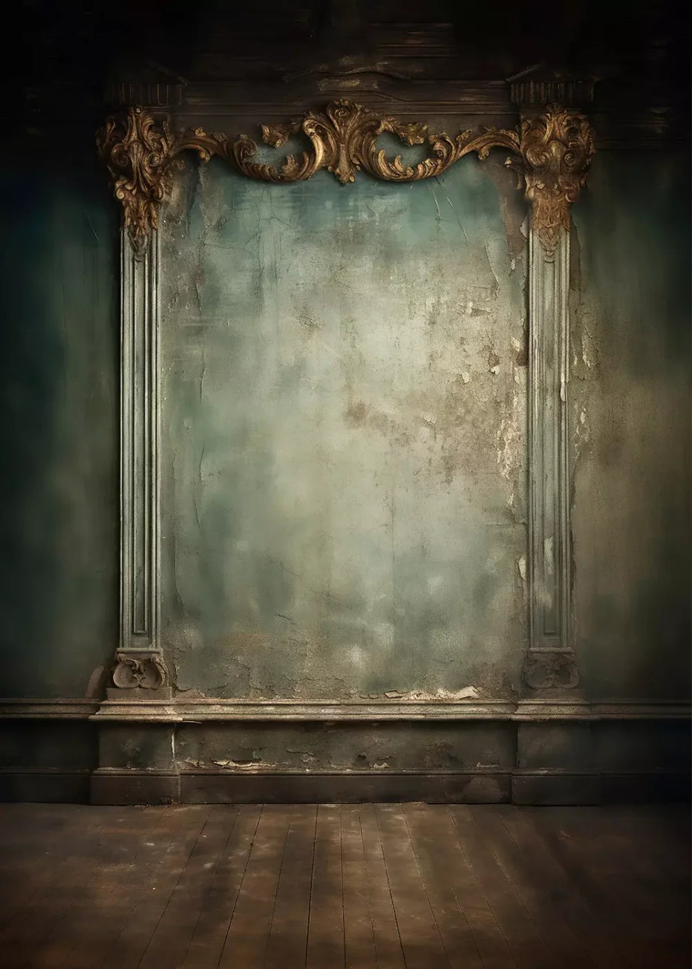 Plaster Wall Dark Victorian 5’X7’ Ultracloth (60 X 84 Inch) Backdrop