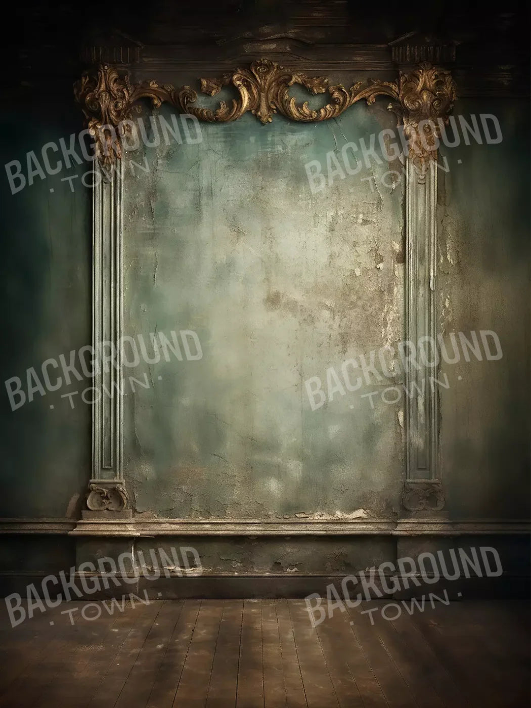 Plaster Wall Dark Victorian 6’X8’ Fleece (72 X 96 Inch) Backdrop