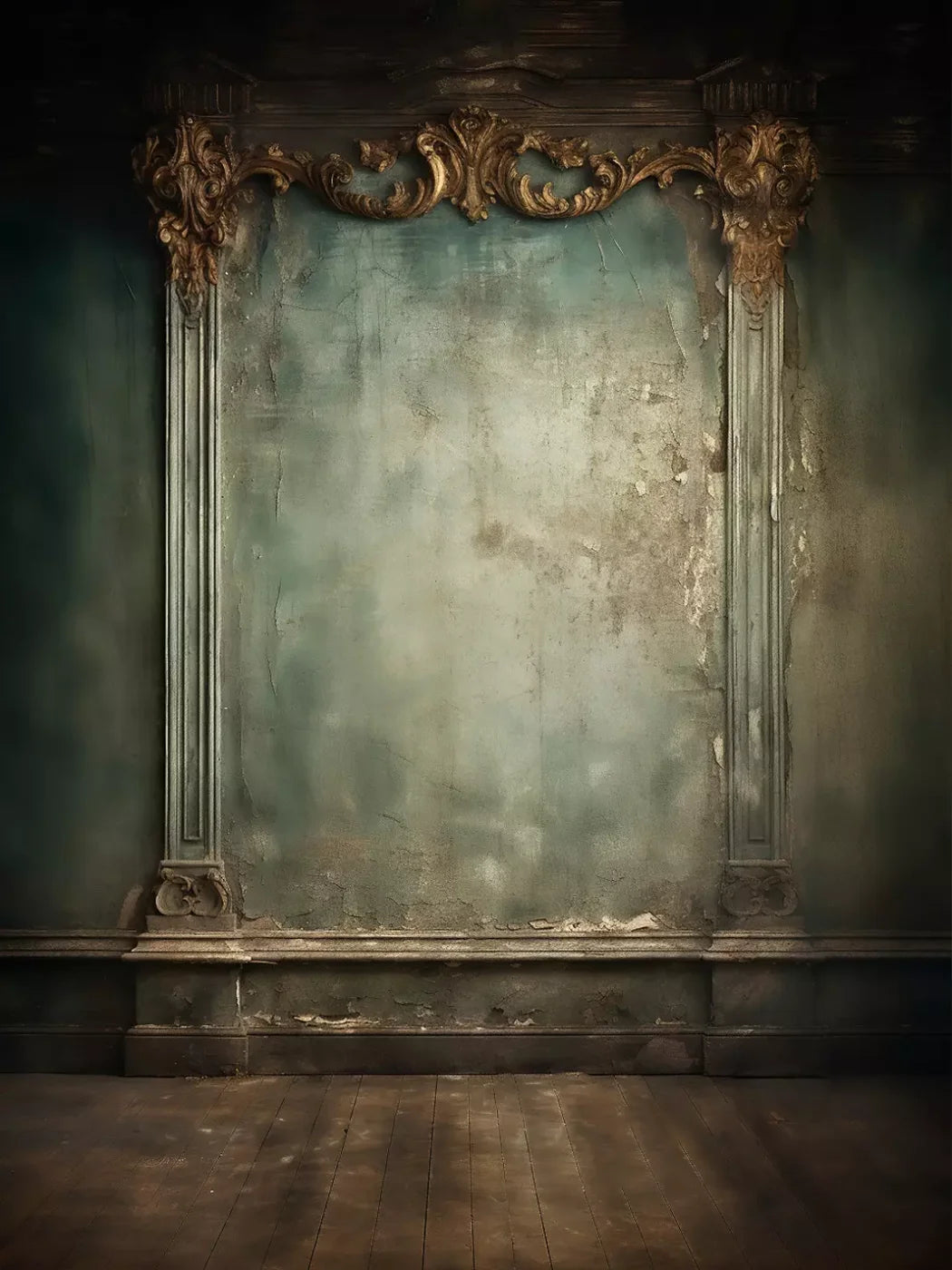 Plaster Wall Dark Victorian 6’X8’ Fleece (72 X 96 Inch) Backdrop