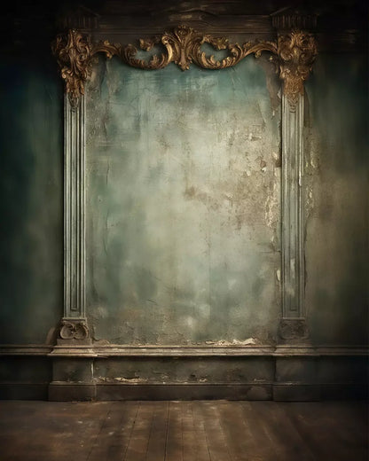 Plaster Wall Dark Victorian 8’X10’ Fleece (96 X 120 Inch) Backdrop