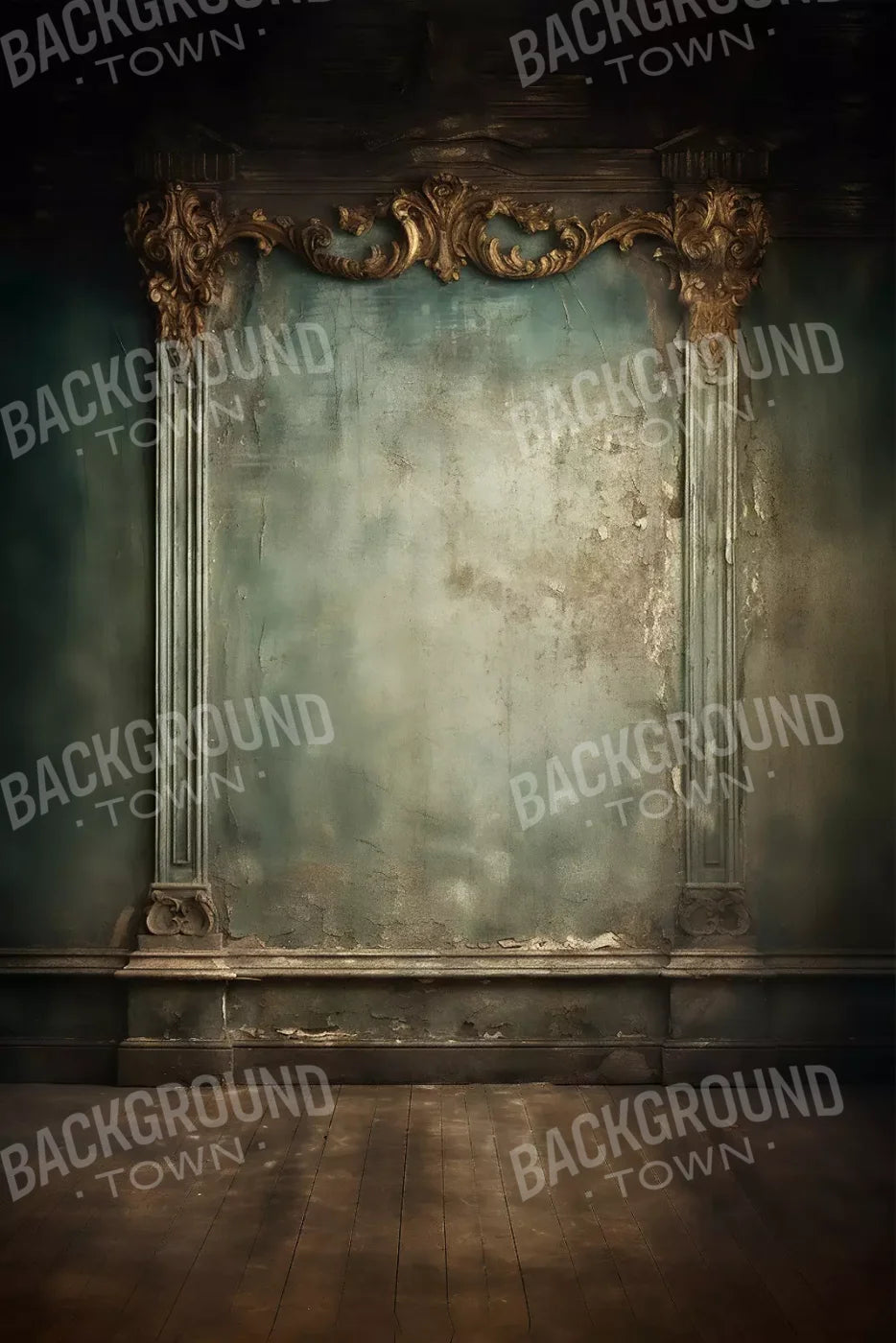 Plaster Wall Dark Victorian 8’X12’ Ultracloth (96 X 144 Inch) Backdrop