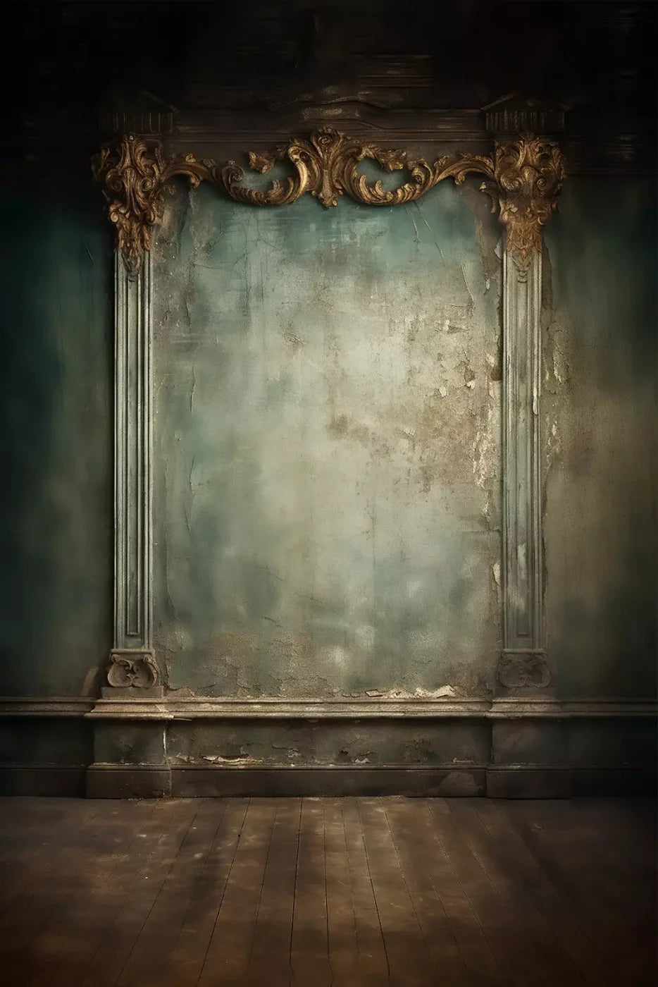 Plaster Wall Dark Victorian 8’X12’ Ultracloth (96 X 144 Inch) Backdrop