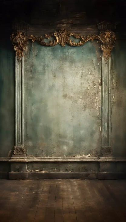 Plaster Wall Dark Victorian 8’X14’ Ultracloth (96 X 168 Inch) Backdrop