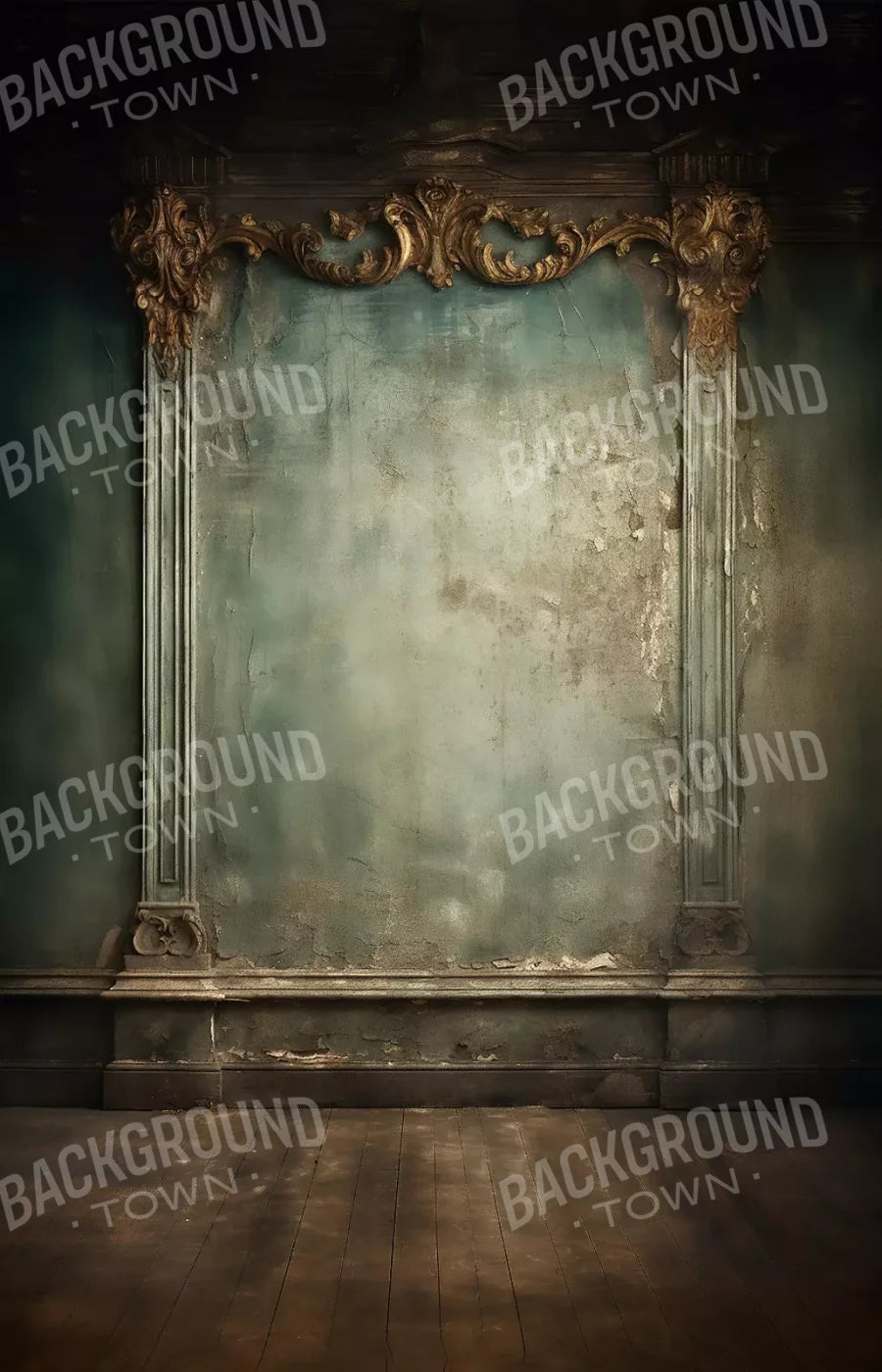 Plaster Wall Dark Victorian 9’X14’ Ultracloth (108 X 168 Inch) Backdrop