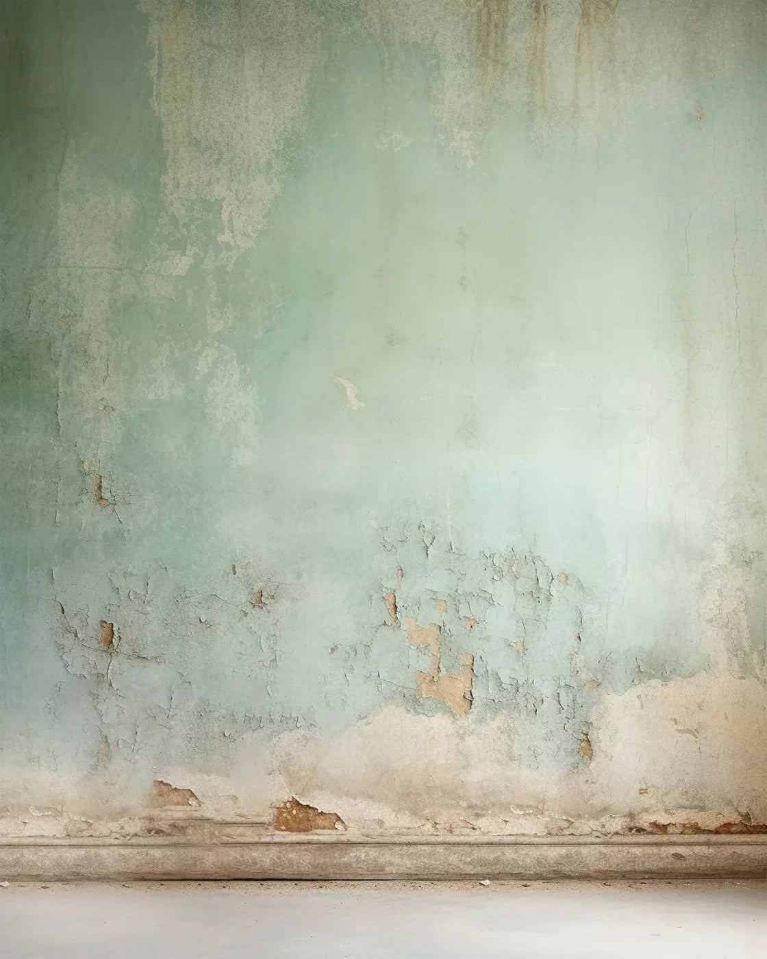 Plaster Wall Green I 8’X10’ Fleece (96 X 120 Inch) Backdrop