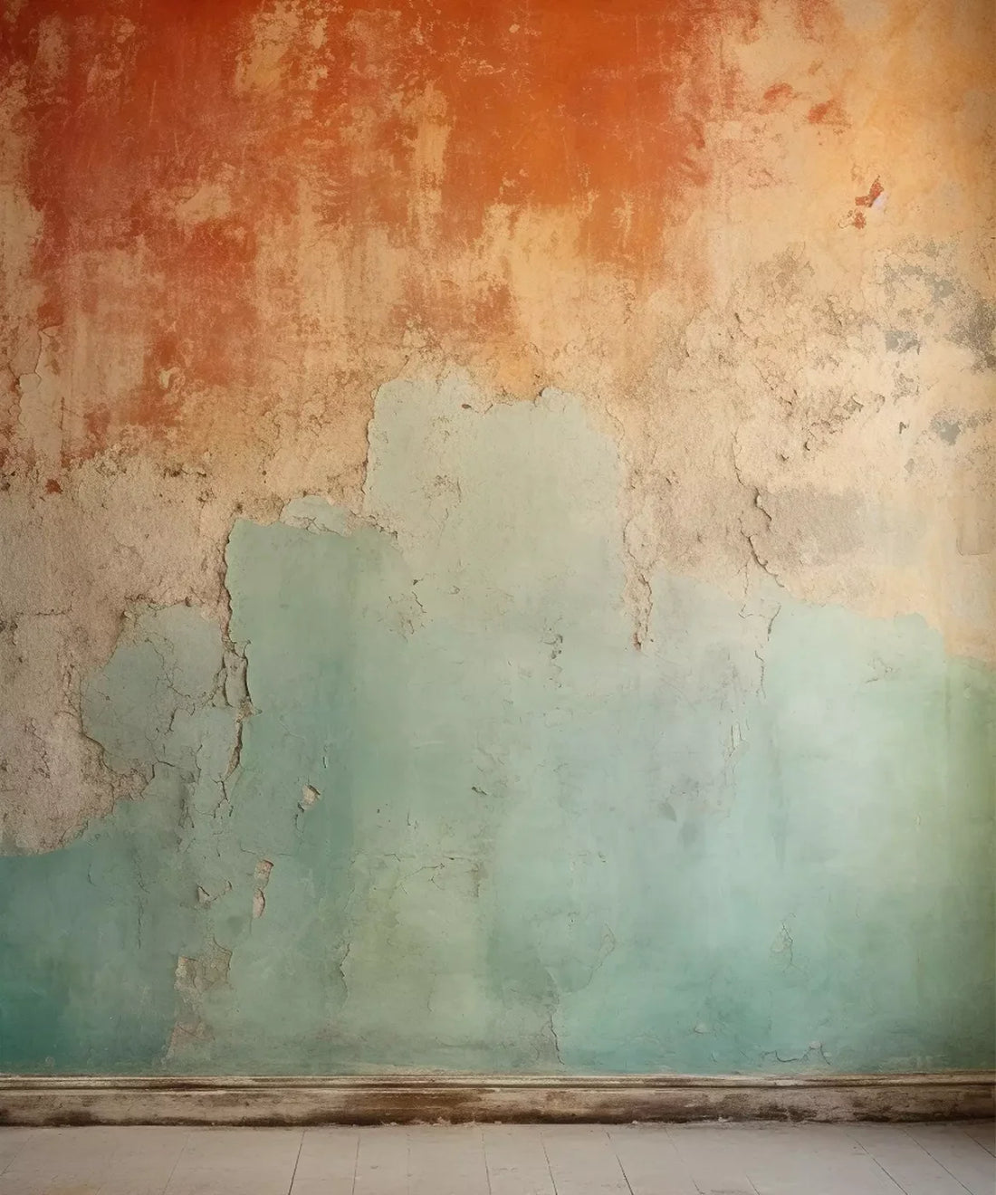 Wall, Orange , Green  Backdrop for Photography