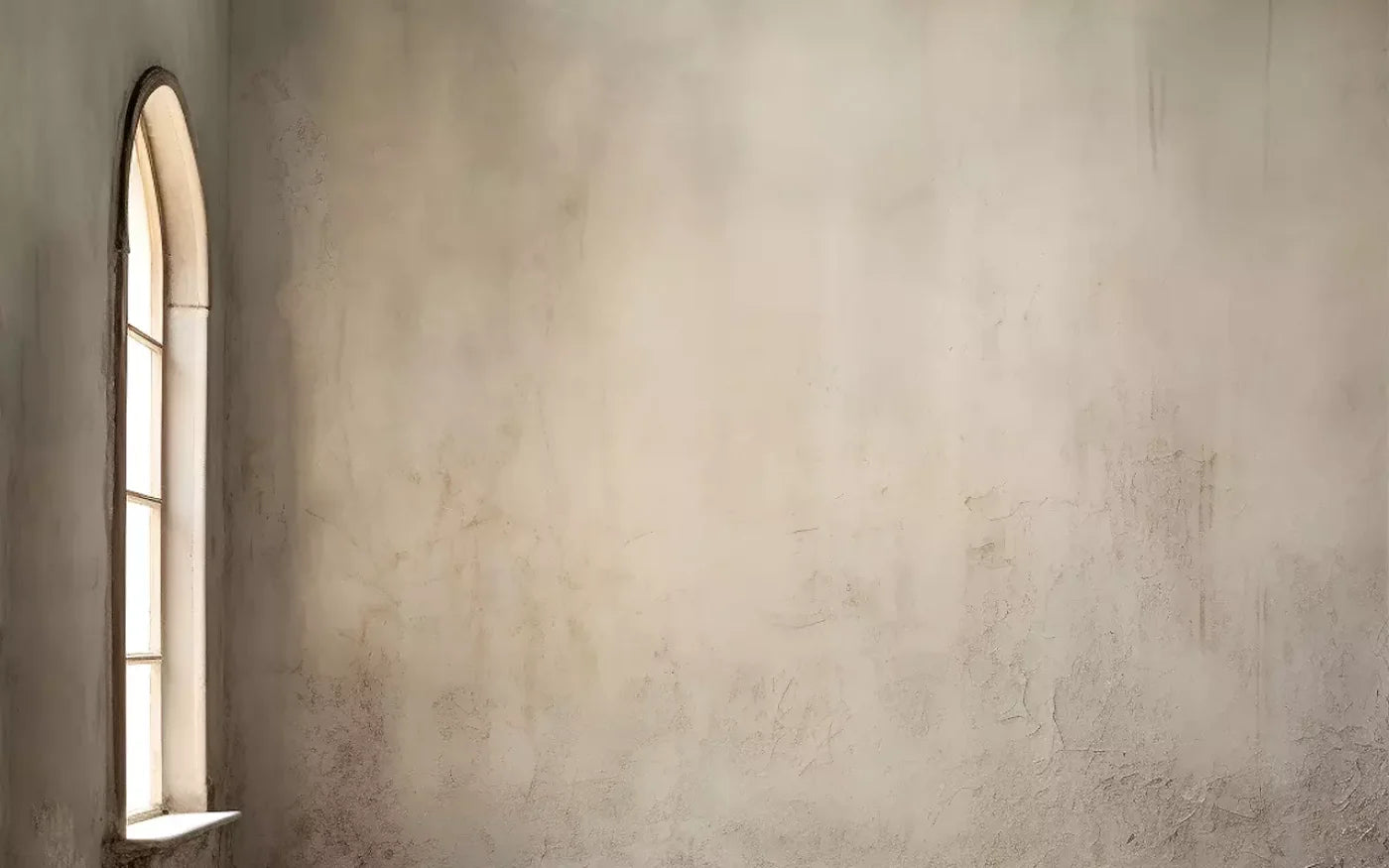 Plaster Wall White Window 16’X10’ Ultracloth (192 X 120 Inch) Backdrop