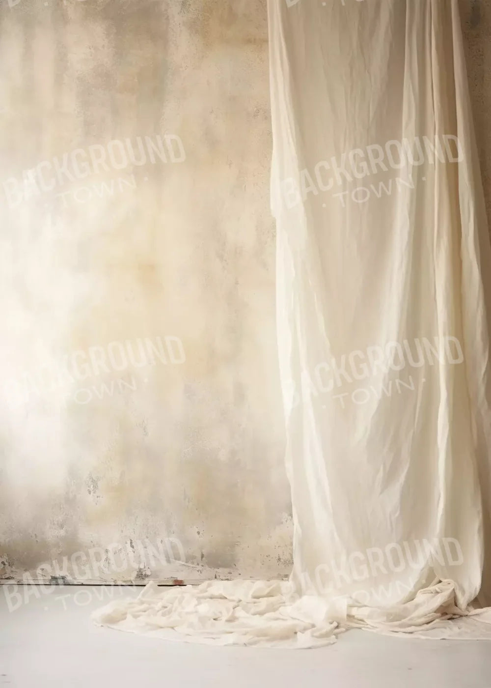 Plaster Wall With Curtain I 5X7 Ultracloth ( 60 X 84 Inch ) Backdrop