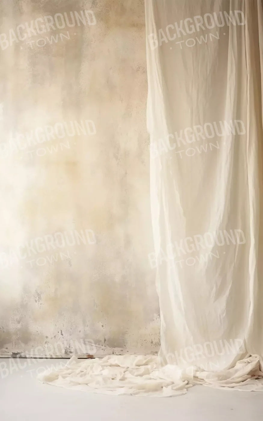 Plaster Wall With Curtain I 5X8 Ultracloth ( 60 X 96 Inch ) Backdrop