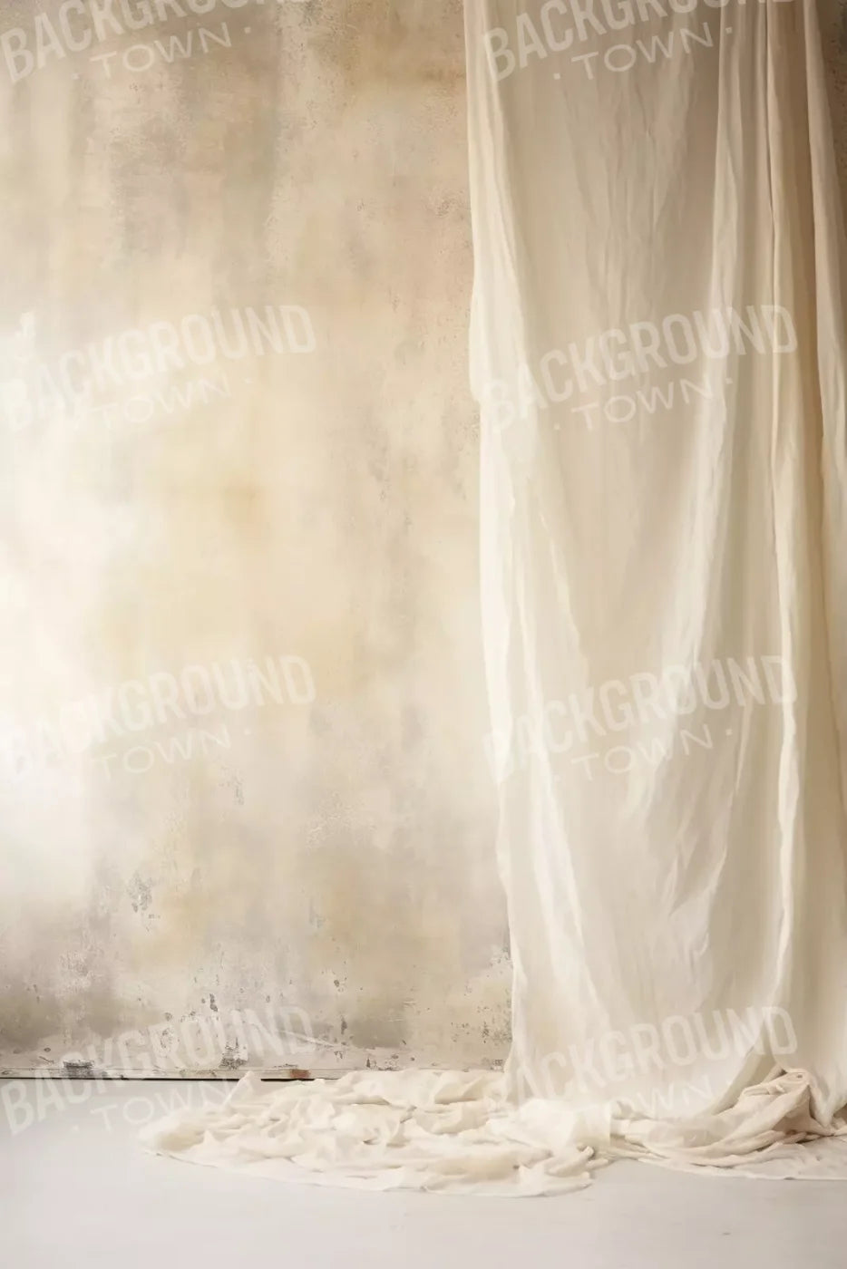 Plaster Wall With Curtain I 8X12 Ultracloth ( 96 X 144 Inch ) Backdrop