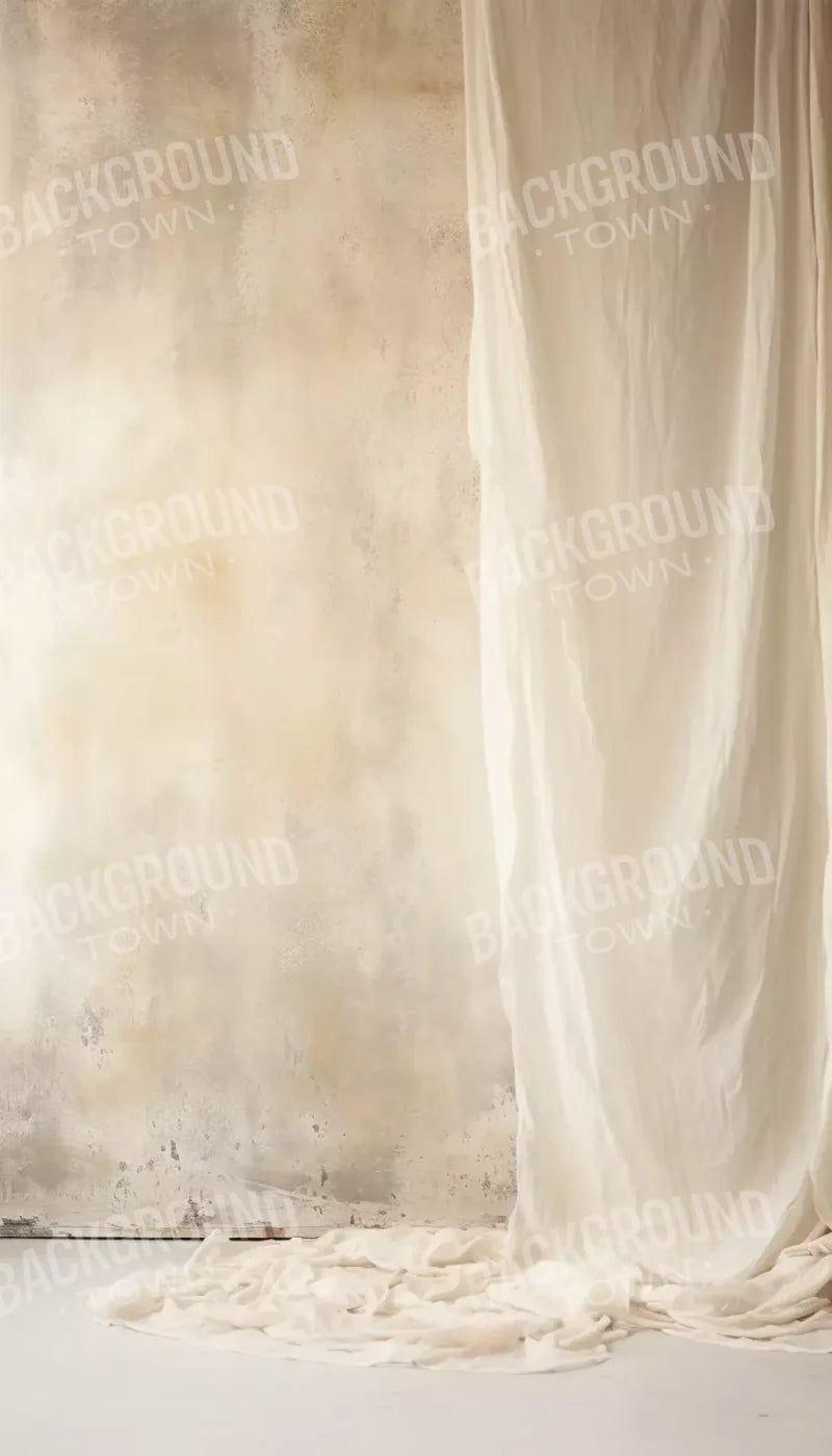Plaster Wall With Curtain I 8X14 Ultracloth ( 96 X 168 Inch ) Backdrop