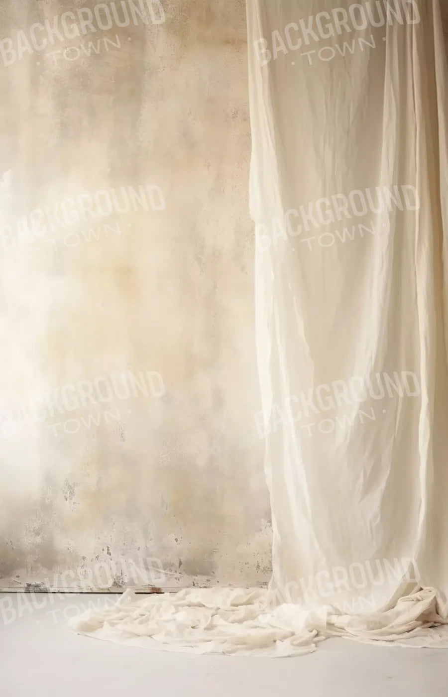 Plaster Wall With Curtain I 9X14 Ultracloth ( 108 X 168 Inch ) Backdrop