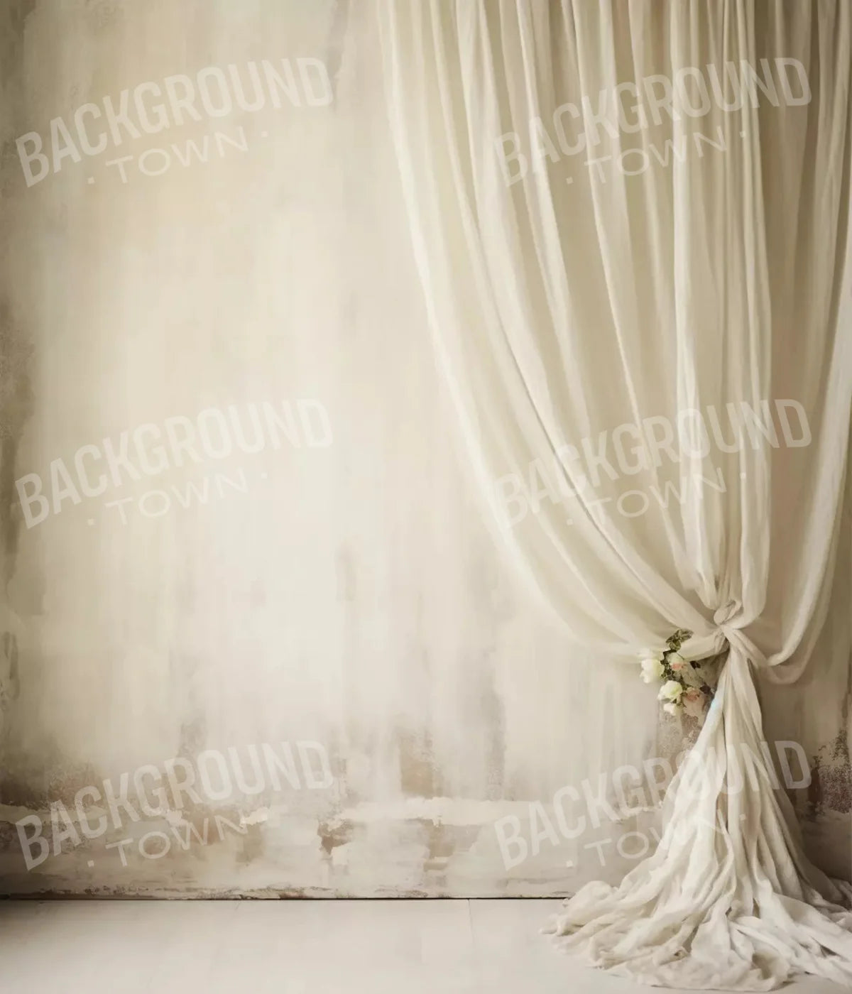 Plaster Wall With Curtain Ii 10X12 Ultracloth ( 120 X 144 Inch ) Backdrop