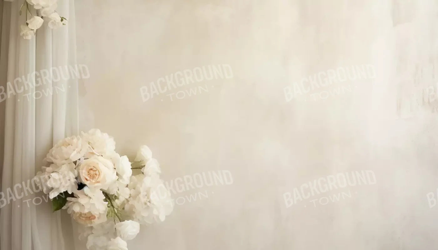 Plaster Wall With Florals 14’X8’ Ultracloth (168 X 96 Inch) Backdrop