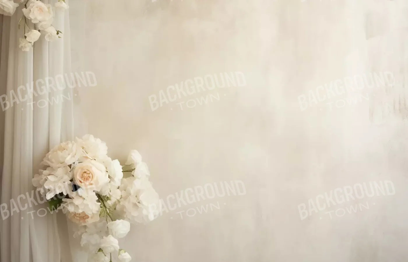 Plaster Wall With Florals 14’X9’ Ultracloth (168 X 108 Inch) Backdrop