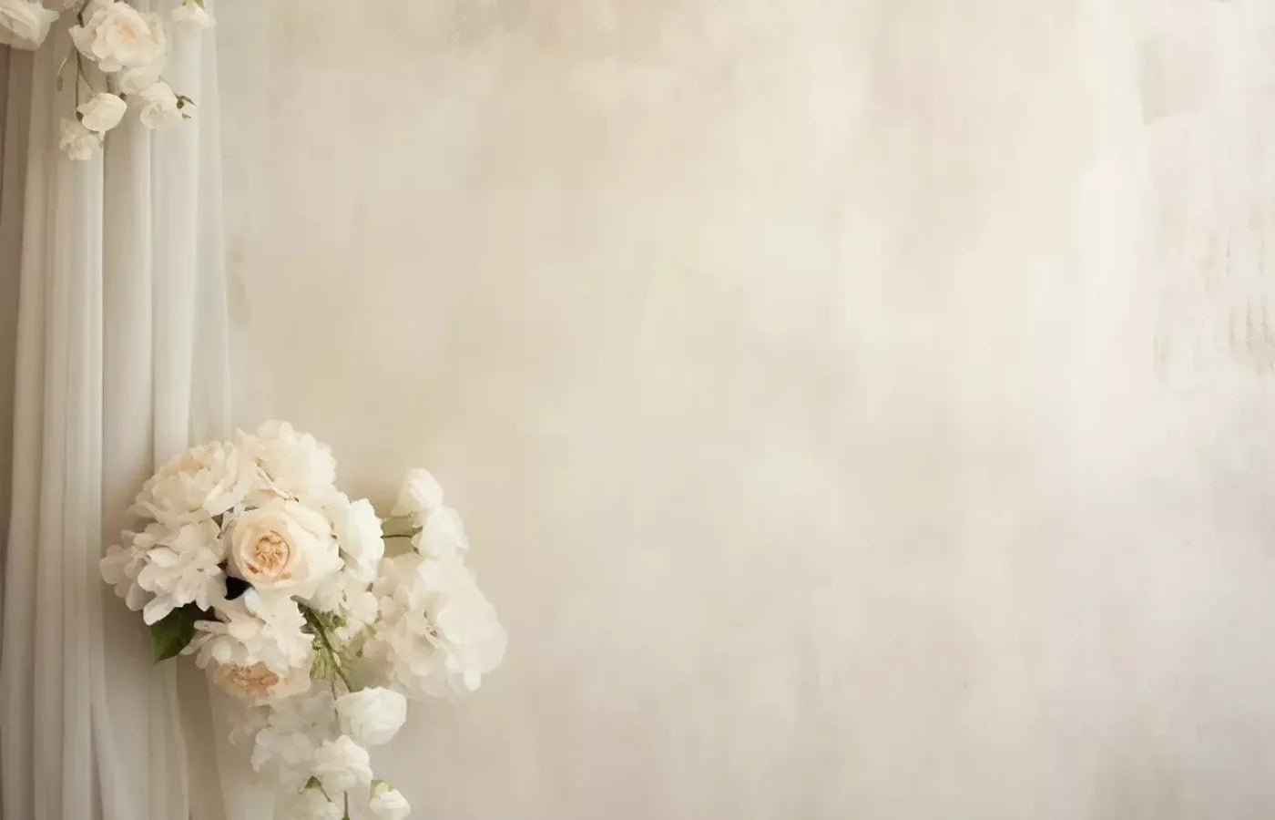 Plaster Wall With Florals 14’X9’ Ultracloth (168 X 108 Inch) Backdrop