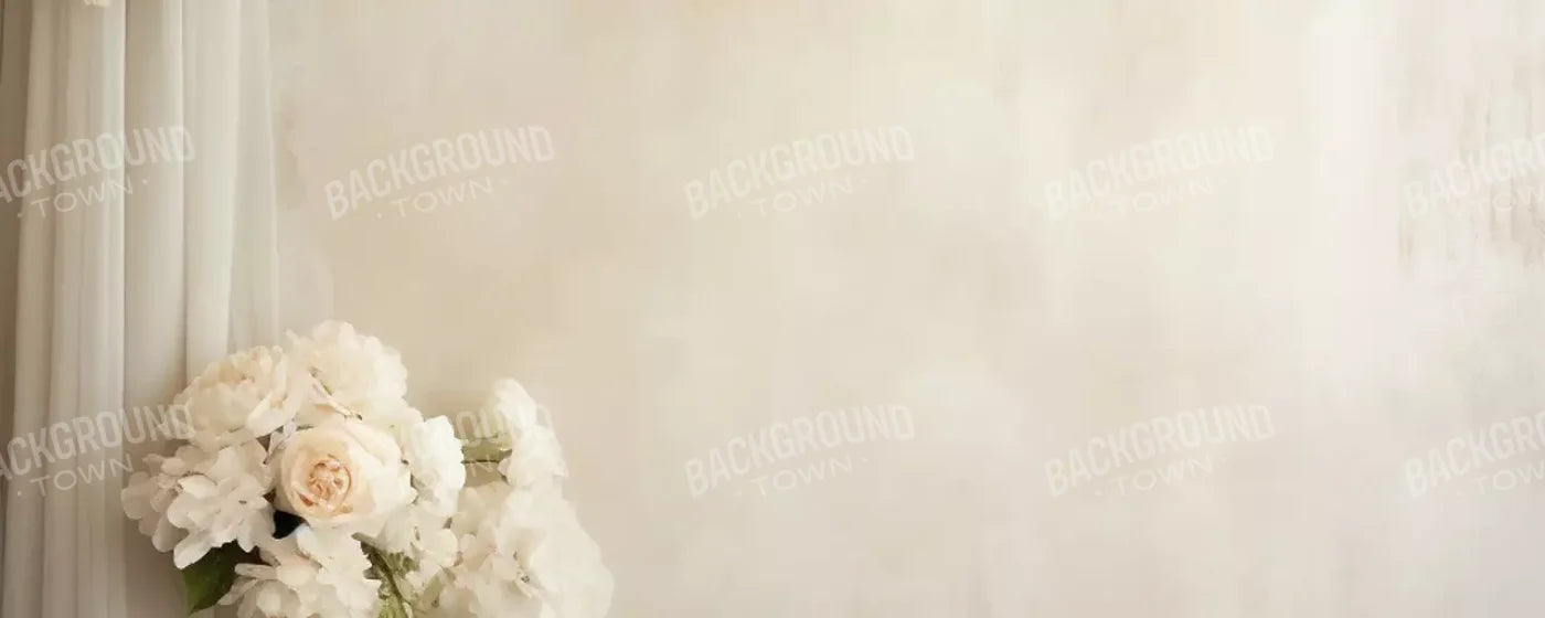 Plaster Wall With Florals 20’X8’ Ultracloth (240 X 96 Inch) Backdrop