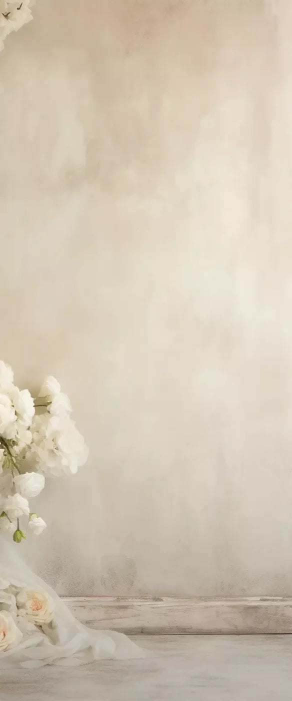 Plaster Wall With Florals 5’X12’ Ultracloth For Westcott X-Drop (60 X 144 Inch) Backdrop