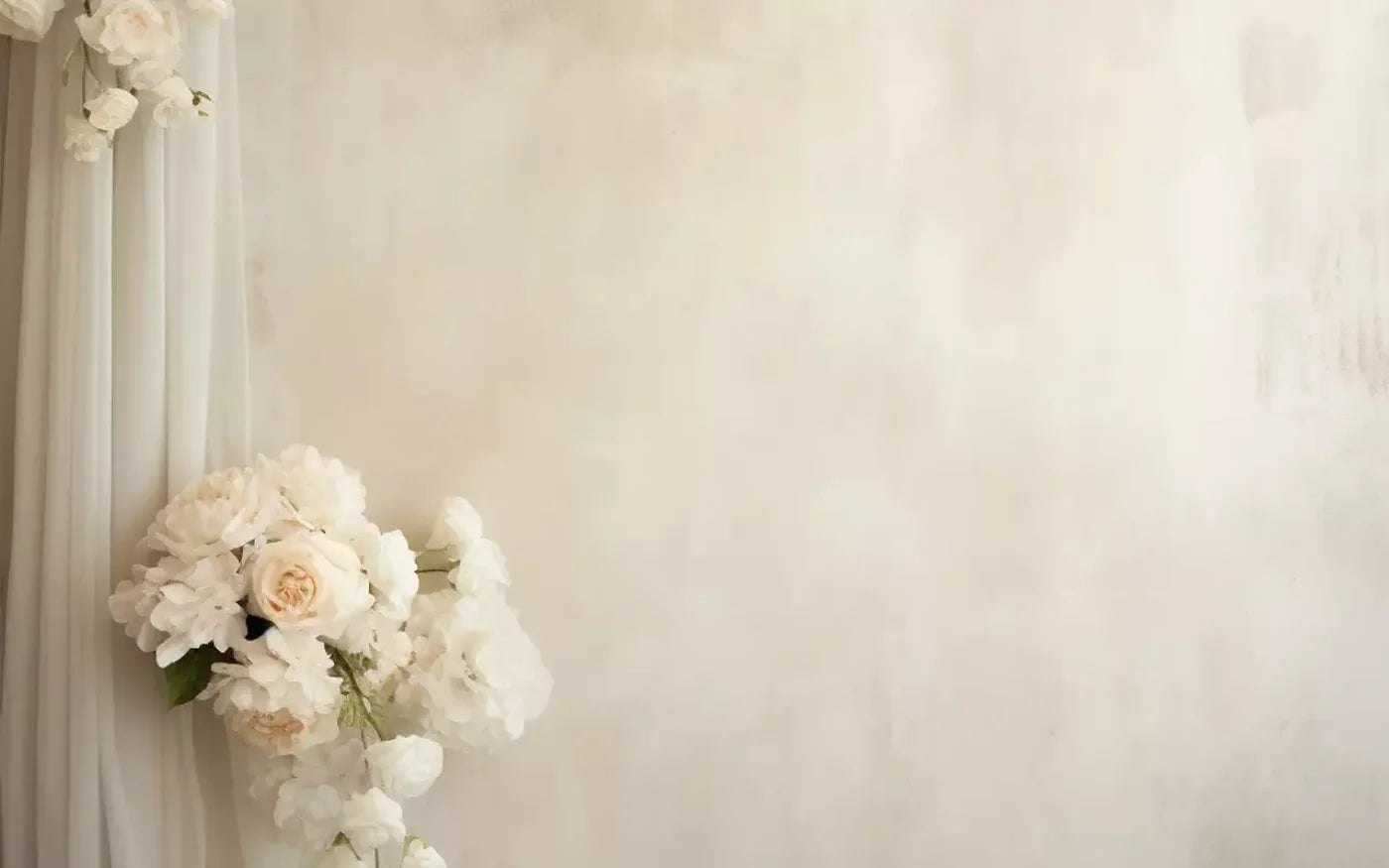 Plaster Wall With Florals 8’X5’ Ultracloth (96 X 60 Inch) Backdrop