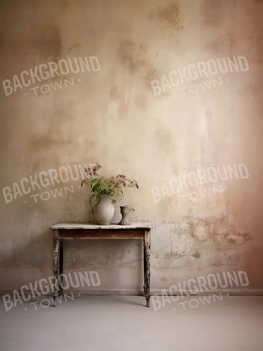 Plaster Wall With Table I 5X68 Fleece ( 60 X 80 Inch ) Backdrop