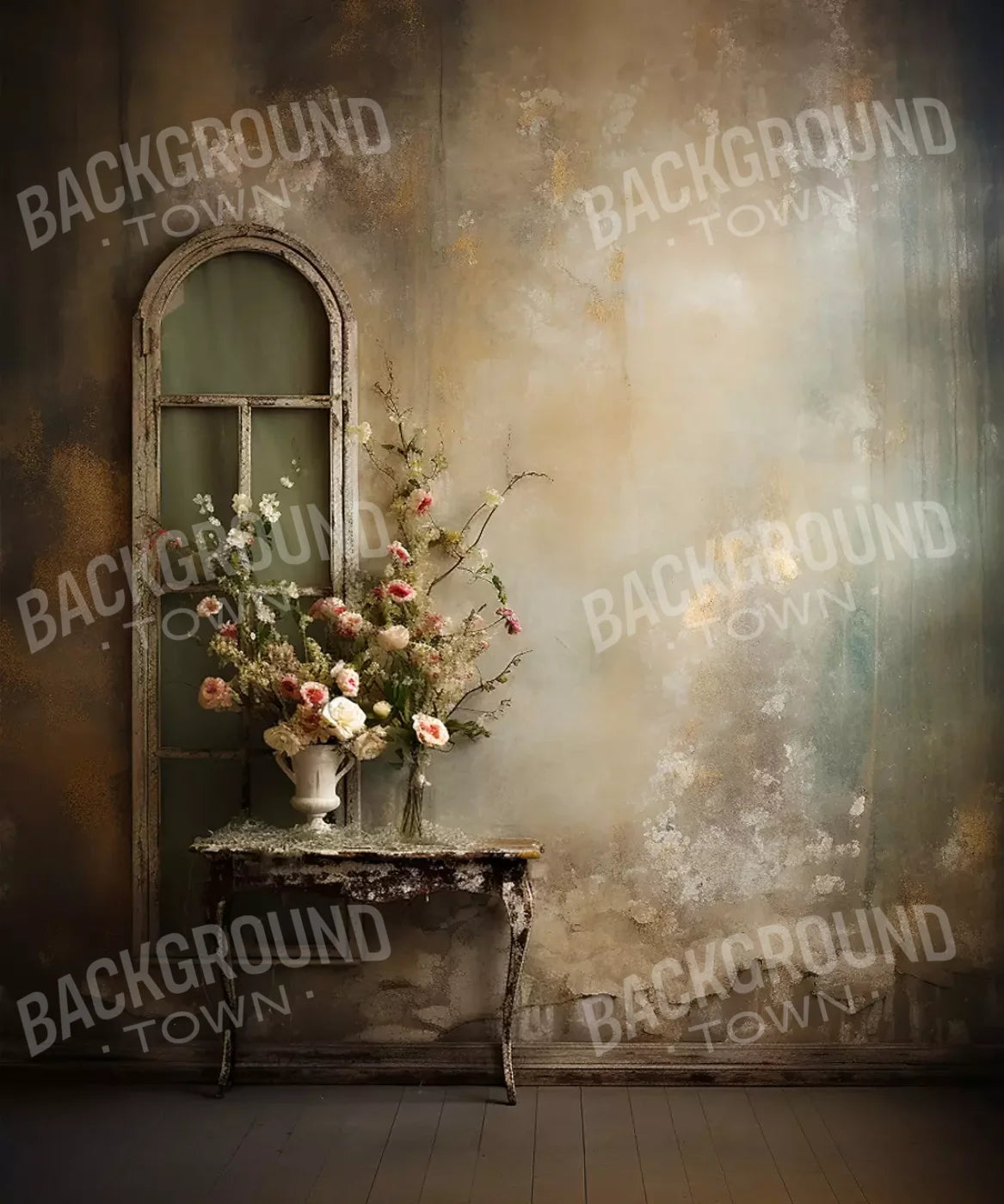 Plaster Wall With Table Ii 10’X12’ Ultracloth (120 X 144 Inch) Backdrop