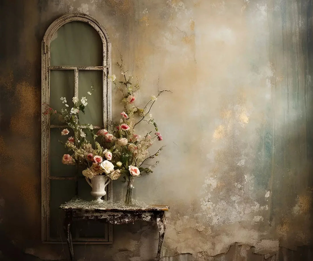Plaster Wall With Table Ii 5’X4’2 Fleece (60 X 50 Inch) Backdrop