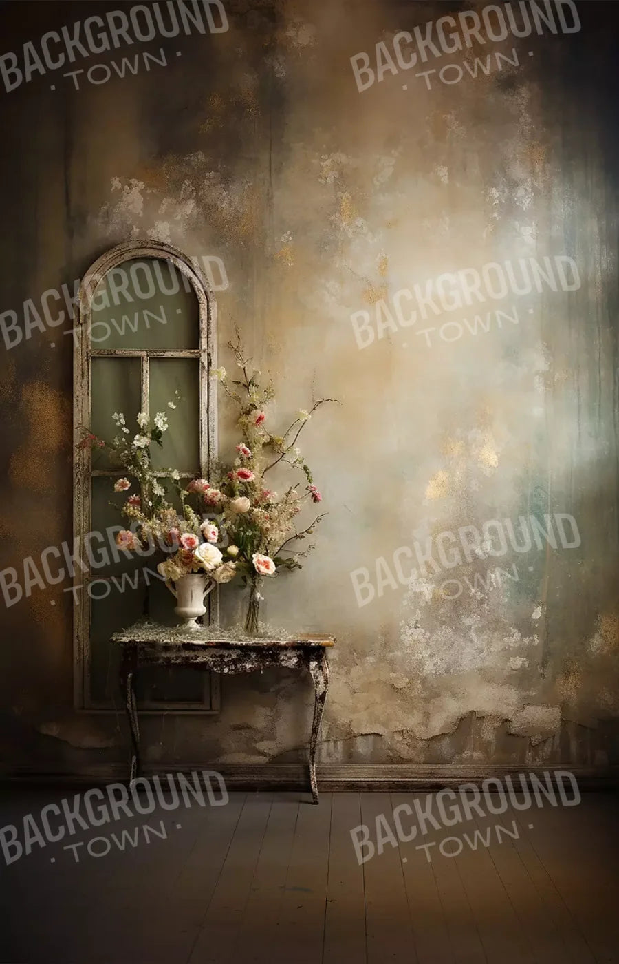 Plaster Wall With Table Ii 9’X14’ Ultracloth (108 X 168 Inch) Backdrop