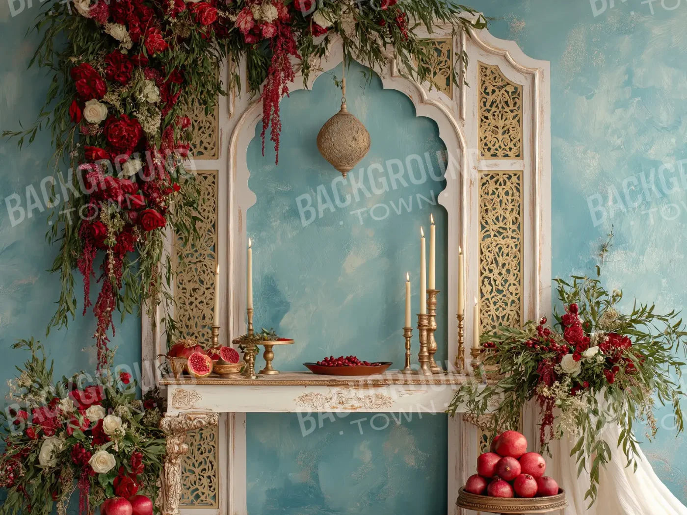 Pomegranate Court 6’8x5’ Fleece (80 x 60 inch) Backdrop