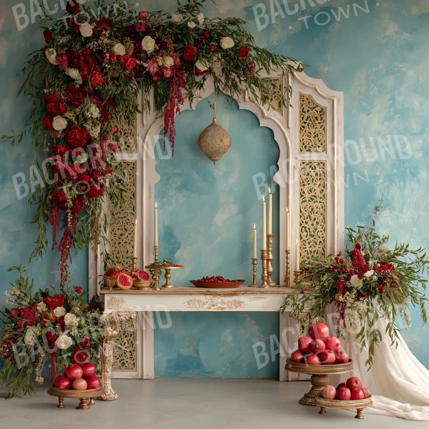 Pomegranate Court 8’x8’ Fleece (96 x 96 inch) Backdrop