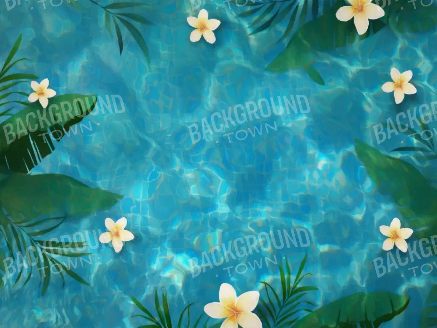 Pool Day 68X5 Fleece ( 80 X 60 Inch ) Backdrop