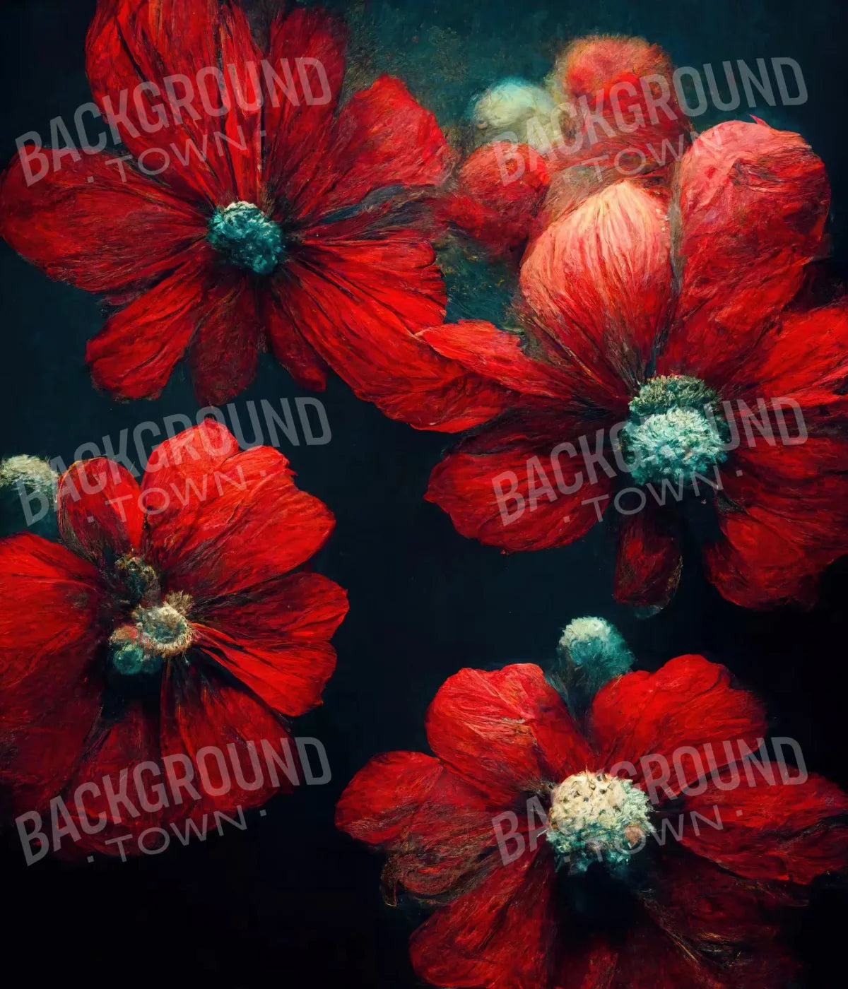Poppies 10X12 Ultracloth ( 120 X 144 Inch ) Backdrop