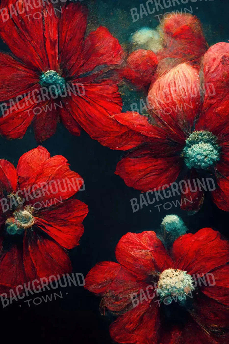 Poppies 5X8 Ultracloth ( 60 X 96 Inch ) Backdrop