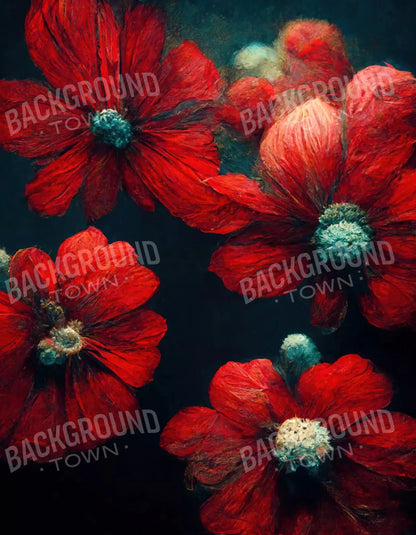 Poppies 6X8 Fleece ( 72 X 96 Inch ) Backdrop
