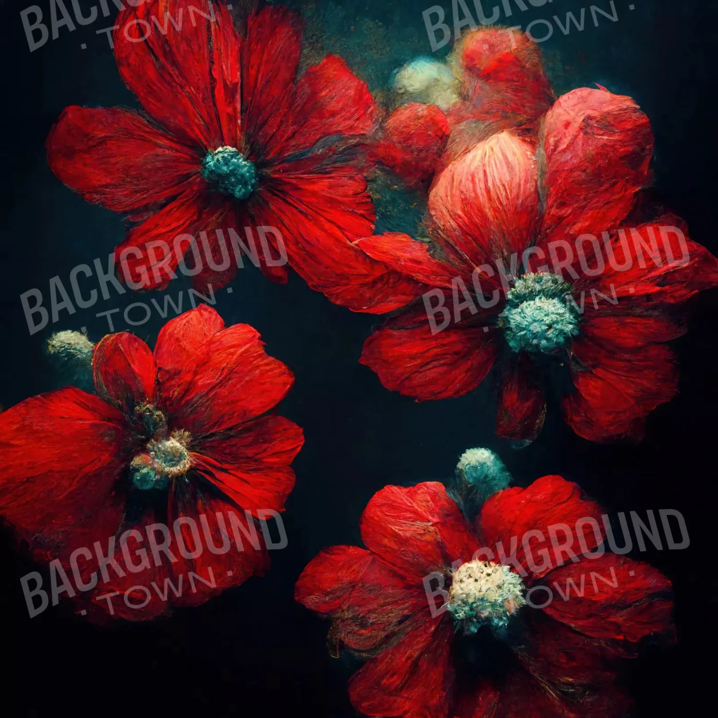 Poppies 8X8 Fleece ( 96 X Inch ) Backdrop