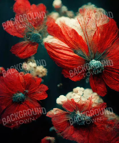 Red Floral Backdrop for Photography